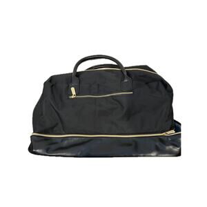 Protege Black Canvas Faux Leather Tote Bag  20"x10"x10"